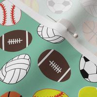 sports Easter eggs fabric - kids easter fabric -mint