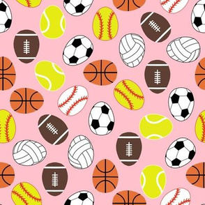 sports Easter eggs fabric - kids easter fabric - pink