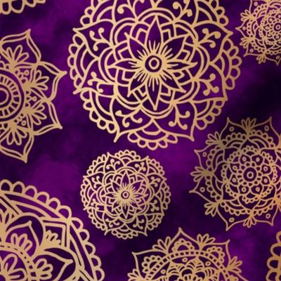 Purple and Gold Mandala Pattern