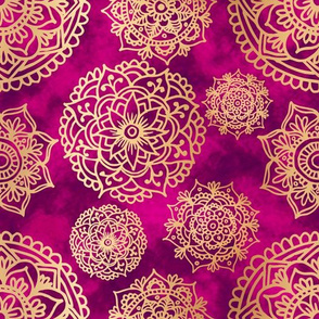 Pink and Gold Mandala Pattern