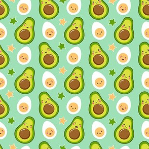 Kawaii food - avocado and eggs 
