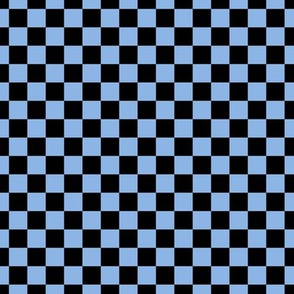 Checker Pattern - Pale Cerulean and Black