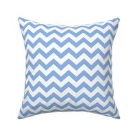 Chevron Pattern - Pale Cerulean and White
