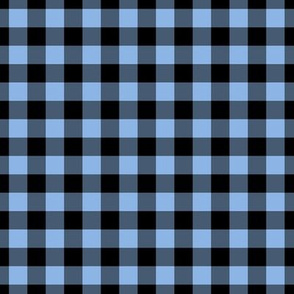 Gingham Pattern - Pale Cerulean and Black