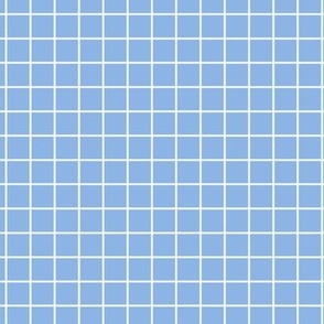 Grid Pattern - Pale Cerulean and White