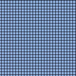 Small Grid Pattern - Pale Cerulean and Black