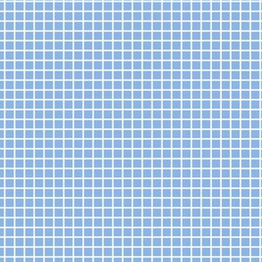 Small Grid Pattern - Pale Cerulean and White
