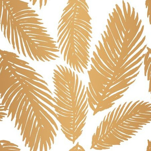 Gold Tropical Palm Leaf Pattern