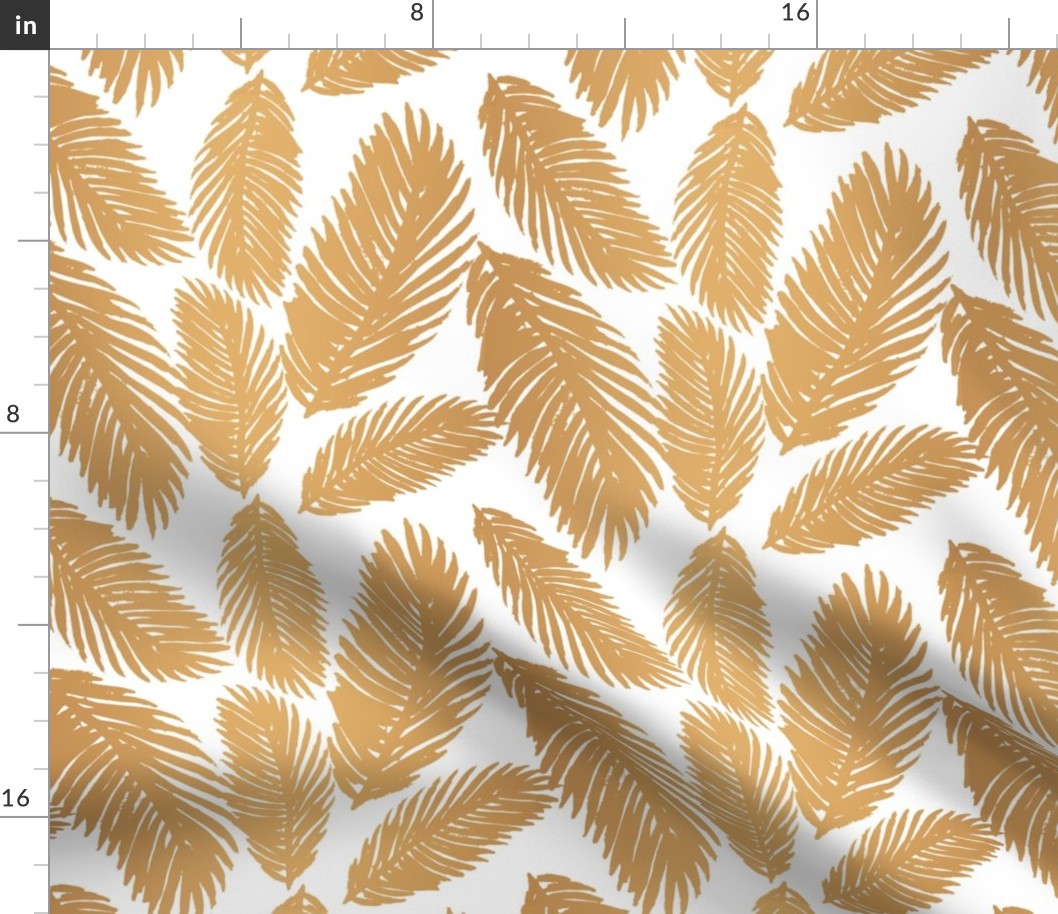 Gold Tropical Palm Leaf Pattern