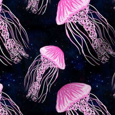 Luminescent Pink Jellyfish Galaxy Pattern