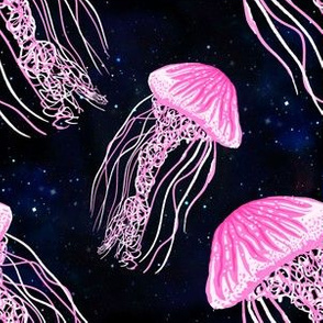 Luminescent Pink Jellyfish Galaxy Pattern