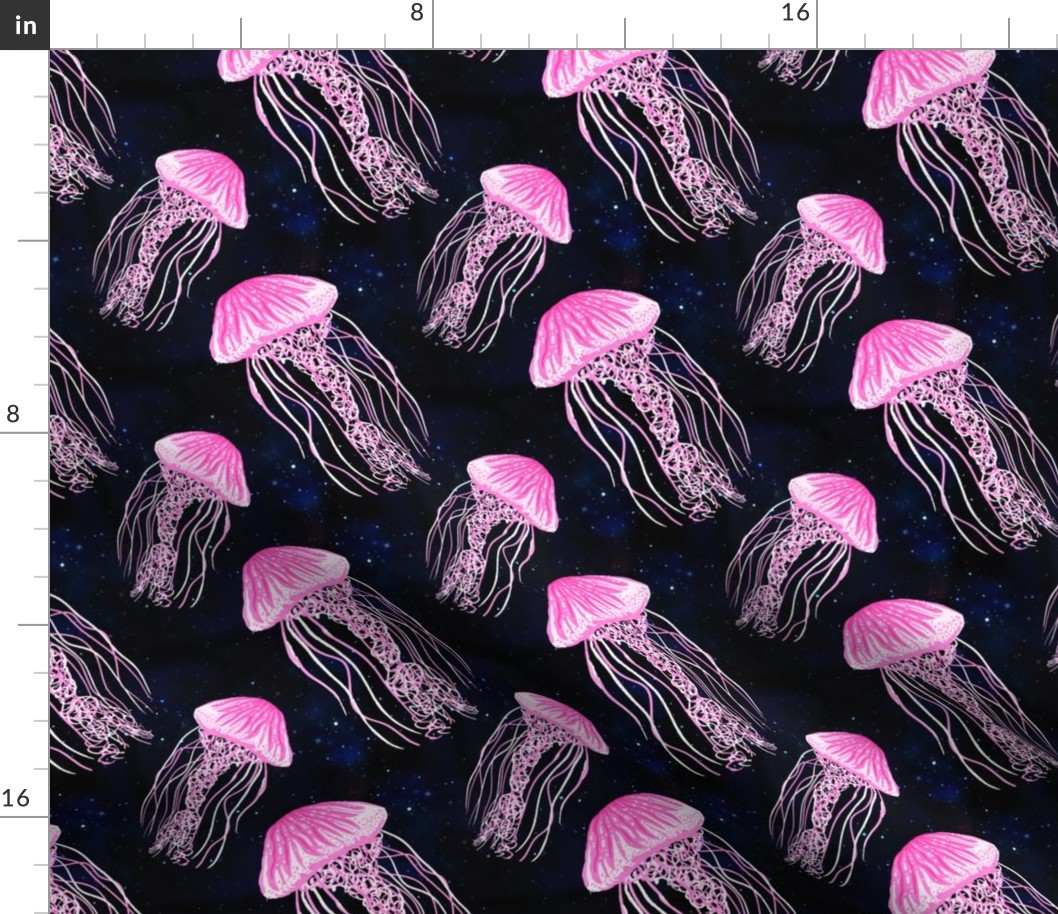 Luminescent Pink Jellyfish Galaxy Pattern