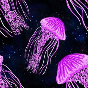 Luminescent Purple Jellyfish Galaxy Pattern
