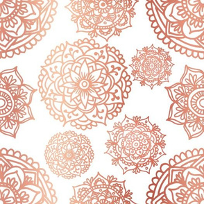 rose gold white mandala pattern