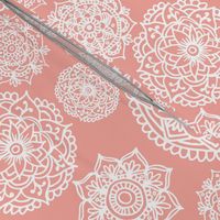 pink and white mandala pattern