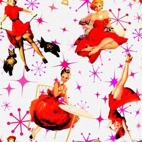 Fabulous 50's Pinups in Red + White