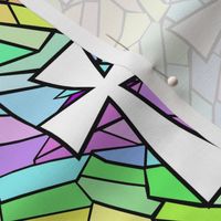 stained glass rainbow pastel with crosses 18