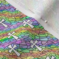 stained glass rainbow pastel with crosses 4