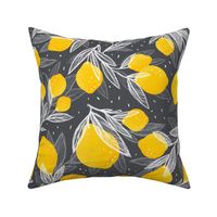 Leafy Lemons Tossed Grey