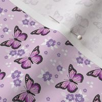SMALL butterfly fabric // monarch butterflies spring florals design andrea lauren fabric - purple