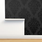 black and grey classic damask pattern