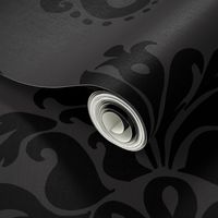 black and grey classic damask pattern