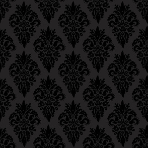 black and grey classic damask pattern