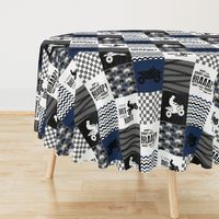 4 Wheel/ATV/A little Dirt Never Hurt//Navy - Wholecloth Cheater Quilt