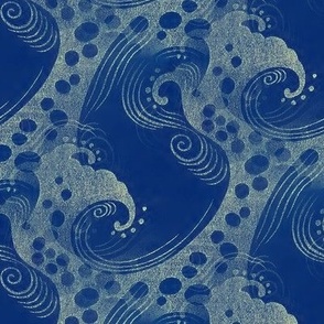 Japanese Bubble Waves Blue