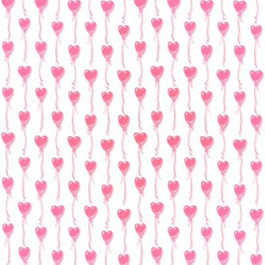 Polka Dot Pinstripe Heart Balloons (Light Pink)