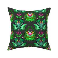 Cheetah Tropical Jungle Damask Black - Medium