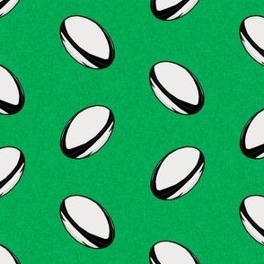 rugby ball fabric - rugby - green