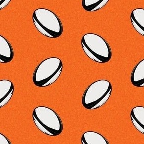 rugby ball fabric - rugby - orange