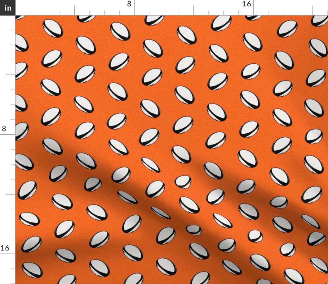 rugby ball fabric - rugby - orange