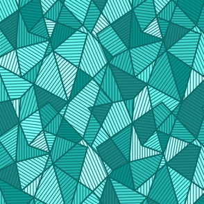 striped polygons -  turquoise
