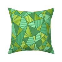 striped polygons -  greens