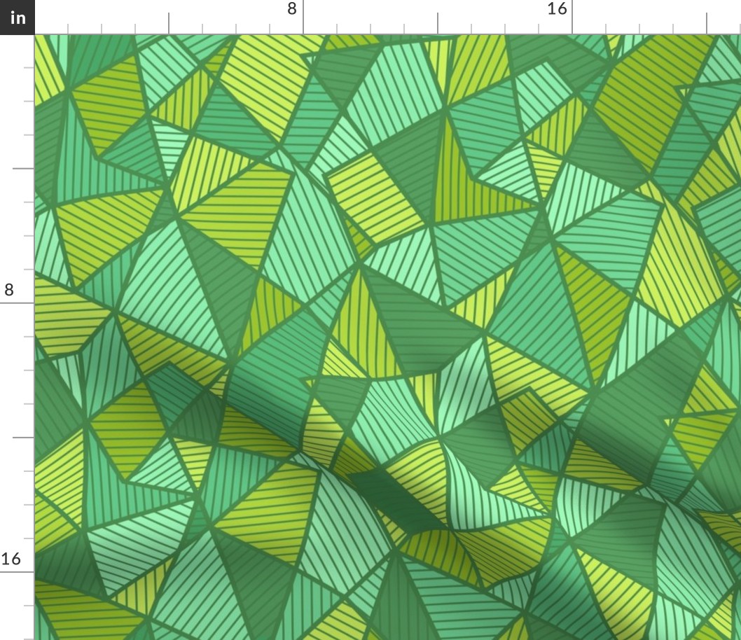 striped polygons -  greens