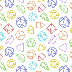 Solid Geometry Rainbow on White