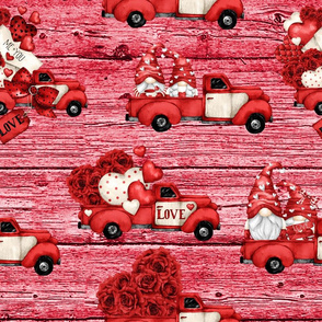 vday gnome truck red wood