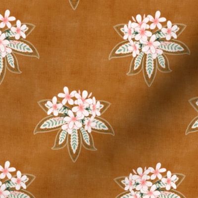 Boho Plumeria Damask (bronze) 6”