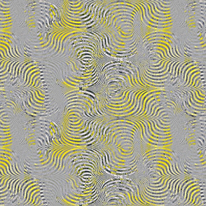 marbled optical illusion smooch in gray and yellow