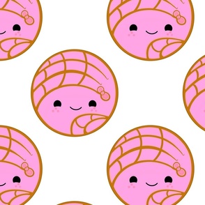 Cute Chibi Kawaii Pink Concha (Pan Dulce Art) 