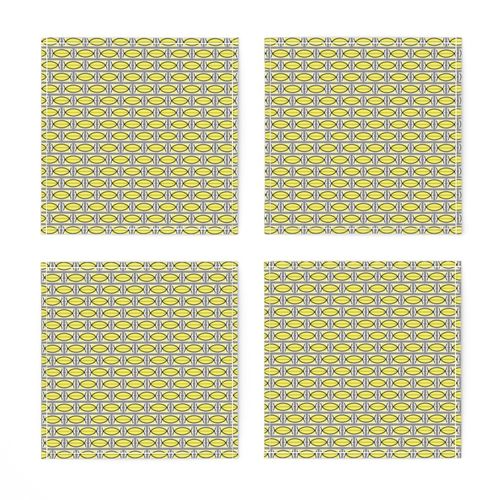 Geometric - Yellow and Grey - Ovals - Rectangles