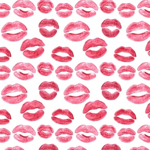 Lipstick Red Lips Fabric, Wallpaper and | Spoonflower