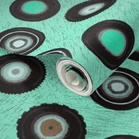 Vintage Wheels Polka Dot on Mint