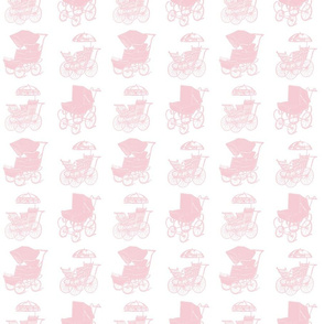 Baby Carriages in Blush Pink with a White Background (Regular Scale)