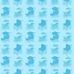 Baby Carriages in Blue Colors (Regular Scale)
