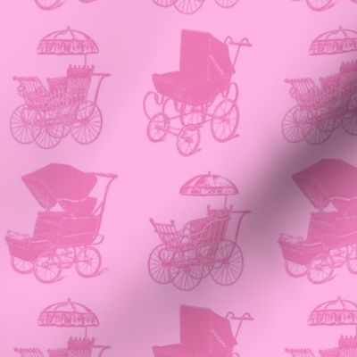 Baby Carriages in Pink Colors (Regular Scale)