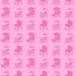 Baby Carriages in Pink Colors (Regular Scale)