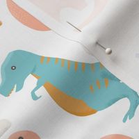 Dinosaurs + Rainbows in Pink + Blue